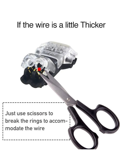 Low Voltage Wire Connectors 20 Pack 2 Pin 3 To 2 Way Quick Splice No Strip I Type T Tap Connectors with scissors guide