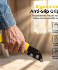 Heavy Duty Stainless Steel Cable Straightener Tool With Ergonomic Anti Slip Handle held in hand, showcasing textured grip for better hold.
