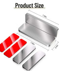 Eight Pack Ultra Thin Magnetic Cabinet Door Catches With Strong Hold, Adhesive Mount, Stainless Steel size diagram