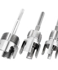 Heavy Duty Three Piece Pipe Thread Kit With No Fuss Dual Function Internal And External Threading for PVC and Plastic Pipes