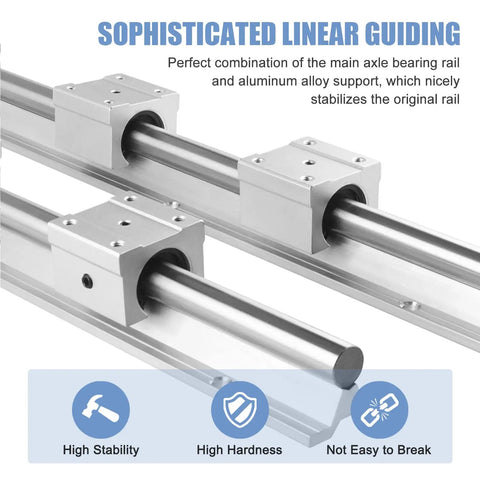 Premium SBR20 Linear Rail And Bearing Kit Two Pieces 1000mm with aluminum alloy support for CNC build projects.