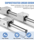 600mm SBR16 Linear Rail Guide Kit With Fully Supported Slides And SBR16UU Bearing Blocks For DIY CNC X Y Z Actuator Includes Wrench And Mounting Screws, aluminum rail and blocks