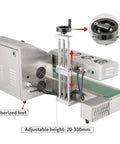 Continuous Induction Bottle Cap Sealer Machine Electromagnetic Seal Seals 20 To 80 Mm Caps 220V with stainless body adjustable height