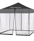 Mosquito Netting For Square 10x10 Umbrella, Fits 10-13ft Cantilever Patio Umbrellas, Adjustable Rope Tension, Double Zipper Door, Black Outdoor Bug Shield