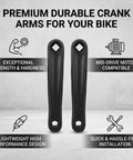 Image of a One Pair 170mm Bicycle Crank Arm For Electric Folding Hybrid Mountain And Road Bikes, Heavy Duty Alloy, Mid Drive Compatible