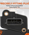 Heavy Duty Mass Air Flow Sensor Assembly Direct Swap For Nissan Altima Sentra Q50 Q70 QX60 With Zero Drama Install and Always Dead Sure Tight Seal Performance, close-up of 5-pin plug.