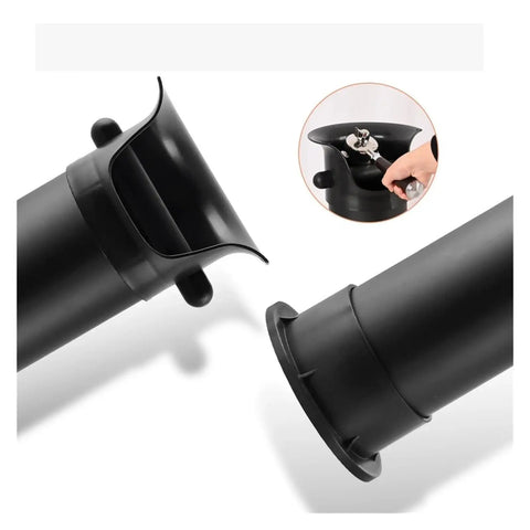 No Sweat Heavy Duty Electric Coffee Knock Box With Automatic Ground Disposal For Large Capacity Espresso Bars, black polymer material, user demonstrating usage.