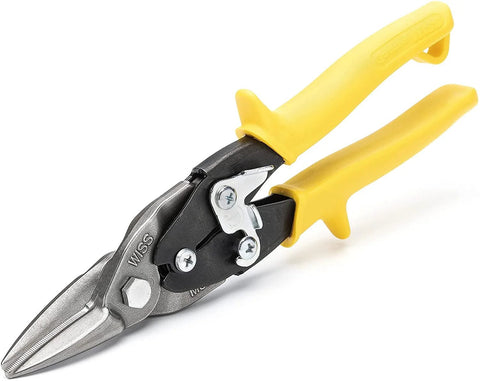 Crescent Wiss MetalMaster compound-action snips, 9-3/4 in, yellow handles, side view