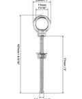 Stainless Steel Eye Bolts Heavy Duty 25 Pack 1/4 By 3 Inch Marine Grade Threaded Eyebolts with Nuts and Washers for lifting, rigging