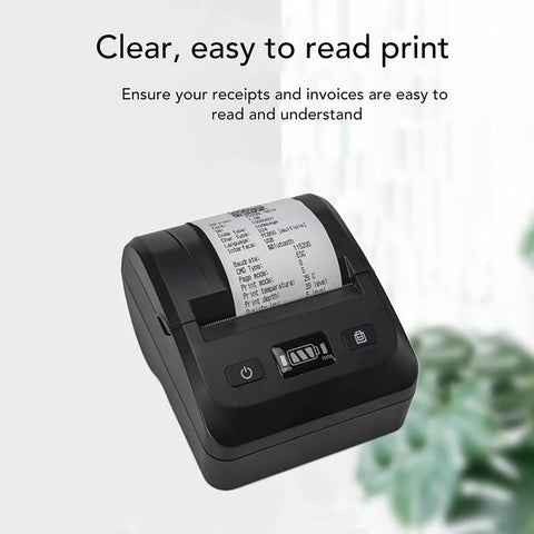 No Sweat Portable Thermal Receipt Printer, 80MM Width, 2600mAh Battery, USB And Bluetooth 5.0 Wireless Printing with clear text receipt.