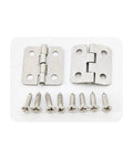 80 Pack Mini Hinges With 320 Screws, Small Iron Folding Butt Hardware For Wood Boxes, Hella Durable 18 X 15 mm Crafts Accessory, Smooth Swing Door Fittings For Jewelry Cases And Dollhouses featuring silver hinges and screws.