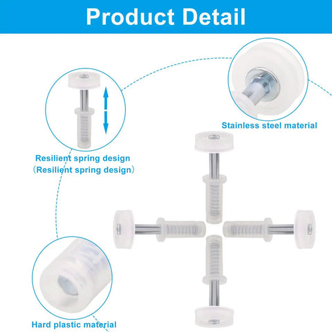 Four Piece Bi Fold Door Top Roller Guide Wheel And Pivot Repair Kit showing stainless steel and plastic components.