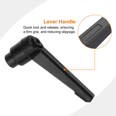 Pack Of Four M5 Adjustable Knob Handles With Female Thread Push Button Ratchet Quick Release Locking Rotating Bolts, black