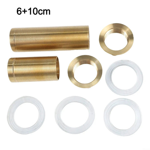 Cool Brass Pipe Fitting Lock Nut Kit With 10 Hex Female Thread Parts For Sink And Faucet Repair Plus Gas Water Oil Connection Seals That Stop Leaks Dead For Your Plumbing Needs, 6+10cm brass fittings and seals