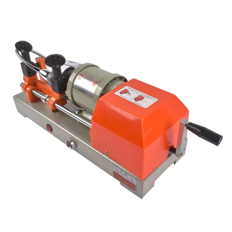 Heavy Duty 110V Metal Cutting Machine With Pro Grade Cutter for precise cuts, 4 sided slotting, dust guard, dual power modes visible.