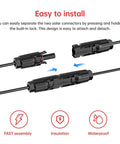 Connector detail showing easy to install XT60i connectors for Heavy Duty 25 Foot 12AWG Solar To XT60i Cable For Portable Power Stations.