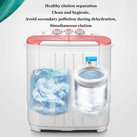 No Sweat Portable Washing Machine 3.6 Kg Double Barrel Automatic Laundry Cleaner showing water and inner tub design for efficient cleaning.