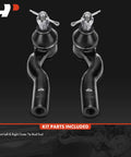 Front Outer Tie Rod End Replacement For Scion FR-S 2013-2016, Subaru BRZ 2014-2019, Toyota 86 2017-2020, Fixes Uneven Tire Wear And Improves Steering Confidence. front left and right pair on black background