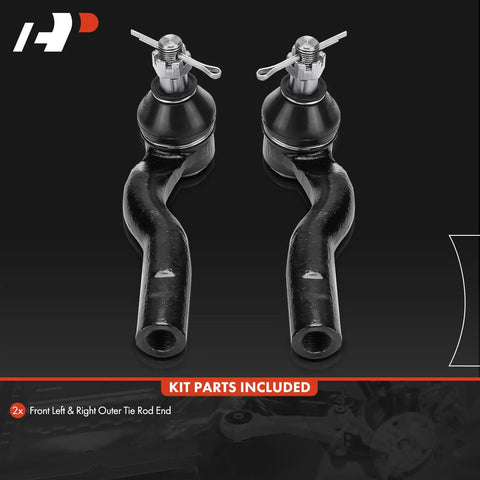 Front Outer Tie Rod End Replacement For Scion FR-S 2013-2016, Subaru BRZ 2014-2019, Toyota 86 2017-2020, Fixes Uneven Tire Wear And Improves Steering Confidence. front left and right pair on black background