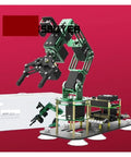 6DOF Robot Arm Kit With AI Visual Recognition Board For Raspberry Pi 4B 4G 8G Rad For Makers And Coders Learn Coding Hands On Projects Self Learning Drawing Imitation And Creative Automation, black and green metal robot arm
