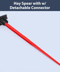 49 Inch Heavy Duty Hay Spear Bale Fork For Tractor And Skid Steer Quick Attach Spike With Hex Nut And Sleeve, 4500 Lbs Load Capacity