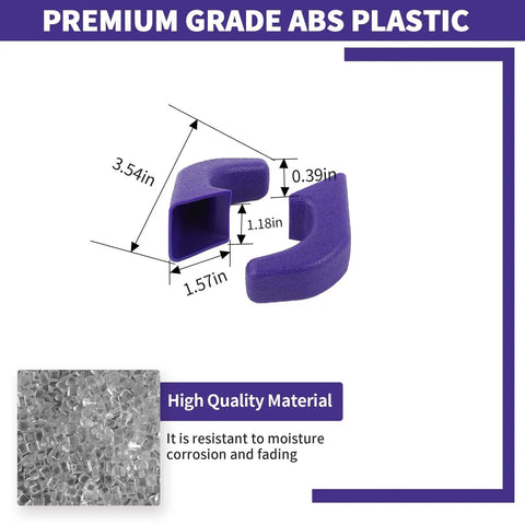 Purple Bumper Tow Hook Covers Set Two Pack Compatible With 2007 To 2018 Jeep Wrangler JK JKU And 2018 To 2026 JL JLU And Jeep Gladiator JT Exterior Accessories That Look Real Cool, dimensions and ABS material shown.