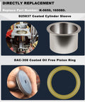 Oil Free Air Compressor Rebuild Kit With Cylinder Sleeve And Compression Ring For Craftsman DeVilbiss Porter Cable DeWalt Units.