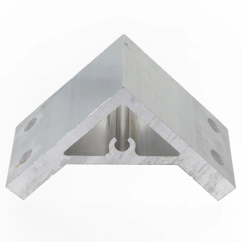 Heavy Duty 90 Degree Aluminum Corner Bracket Joint Fastener For 2020 Profile L Shape Connector Silver Finish, angled view