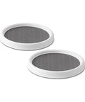 9 Inch Non Slip Pantry Cabinet Lazy Susan Turntable Set Of 2 Spinning Organizer For Kitchen Countertop Or Bathroom White And Gray