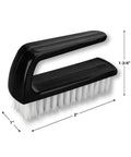 Ergonomic Nail Brush With Easy Grip Handle And Tough Nylon Bristles That Blast Dirt, Ideal For Home Manicure, Black with White Bristles