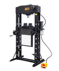 Heavy Duty 50 Ton H Frame Hydraulic Shop Press With Solid Steel Build designed for garage work and auto repair jobs.