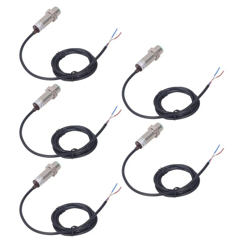 Inductive Proximity Switch Kit With 10mm Sensing Distance 2 Wire Normally Open IP65 Proximity Sensor For AC DC 0 To 250V 150Hz 400mA Output Rock Solid ABS And Aluminum Alloy Housing Easy Mount, 5-pack