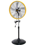 Beefed Up Heavy Duty 20 Inch High Velocity Stand Fan with Oscillation, visible metal pedestal and 20-inch blades, ideal for large spaces