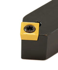 Close-up of Three Quarter Inch By Four And A Half Inch SSDCN Neutral Indexable Turning Tool Holder with SCMT insert