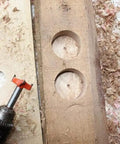Precision 14mm Forstner Drill Bit Heavy Duty Cemented Carbide Hole Saw making clean holes in wood, ideal for wood alignment.