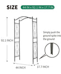 Go To Garden Arch For Climbing Plants Sturdy Metal Iron Frame With Decorative Wire Lattice Weatherproof And Rust Resistant Easy Assembly And Portable Tall 92 Inch High By 44 Inch Wide In Classic Black Finish diagram