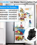 Ice Maker Recirculation Pump Water Assembly Kit Fixes Low Ice Production And No Ice Issues Improves Water Flow Over Evaporator Plate To Build Solid Ice Cubes For Your Home Fridge replacement pump