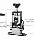 Detailed view of No Fuss Heavy Duty Hand Crank Wire Stripper Machine For Scrap Cables with adjusting screw and alloy bits.