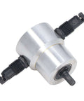Heavy Duty Pro Grade Double Head Sheet Metal Nibbler Drill Attachment Kit, aluminum body for cutting stainless steel and copper plates.