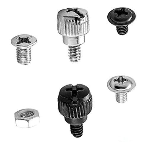Assorted screws, nuts, and washers from 502 Piece PC Screw and Hardware Kit for DIY Builds and Upgrades Includes Screws Nuts Washers Standoffs and Spacers for HDD Fans Chassis ATX Case Motherboard SSD Graphics Card and More Must Have PC Build Gear for Repairs