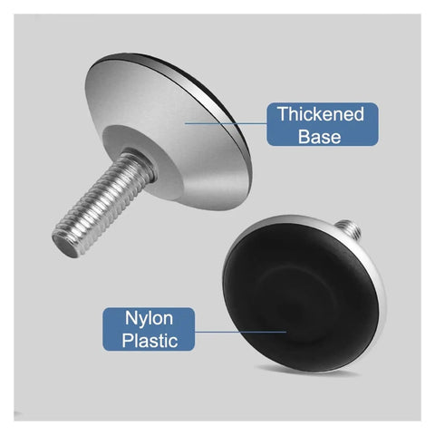 Adjustable Furniture Leg Set With Aluminum Alloy Foot Screws M6 M8 M10 featuring thickened base and nylon plastic for tables and chairs.