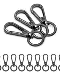 Heavy Duty Swivel Lobster Clasp Half Inch Zinc Alloy Hook For Purses Bags Lanyards Keys 12 Pack Gunmetal Black Finish.