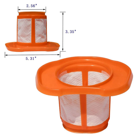 Replacement Vacuum Filter Kit For HHVK Series Six Pack, orange, dimensions 5.31 x 3.35 x 2.56 inches