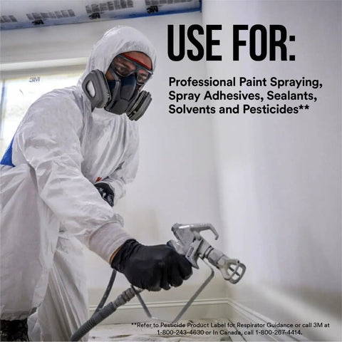 Go-To Paint Project Reusable Respirator 6502QL With Quick Latch And Cool Flow Valve P95 Filters And Organic Vapor Cartridge Medium Size NIOSH Approved For Paint Solvents And Oil Aerosols