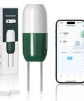 WiFi Soil Moisture And Temperature Sensor For Lawn And Garden No Hub Required Real Time App Alerts shown with phone app