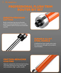 Flush Trim Router Bit Set Four Piece One Quarter Inch Shank Top And Bottom Bearing Carbide Template Guide Bits For Woodworking Cutting Lengths From Three Quarters Inch To One And A Half Inch Wrenches And Bearings Included with smooth precision cutting, durable alloy steel handle, and friction-reducing coating.