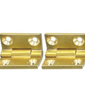 Self-Closing Reversible Door Hinge Set, 10 Pieces, 19 By 12.5mm, 4-hole butt hinges for cabinets and jewelry boxes, built to last brass.