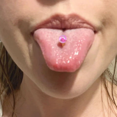 Dope Mixed Color 14G Stainless Steel Straight Barbell Tongue Ring Set Five Eighth Inch Length 23 Piece Acrylic Flexible Retainer Jewelry For Women And Men Hypoallergenic Safe All Day Comfort pink tongue piercing on tongue