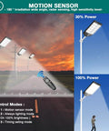 1000W Solar Street Light 80000LM Dusk To Dawn Outdoor Flood Lights Waterproof with motion sensor remote control features