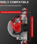 Circular Saw Guide Rail For 12 Inch Base, Aluminum Adjustable Cutting Guide shown with red saw and adjustment scales